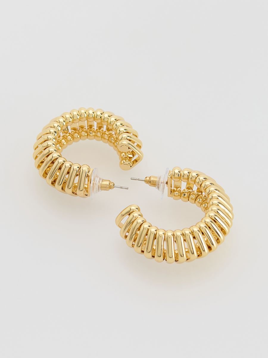 Circular drop earrings - golden - RESERVED - 4