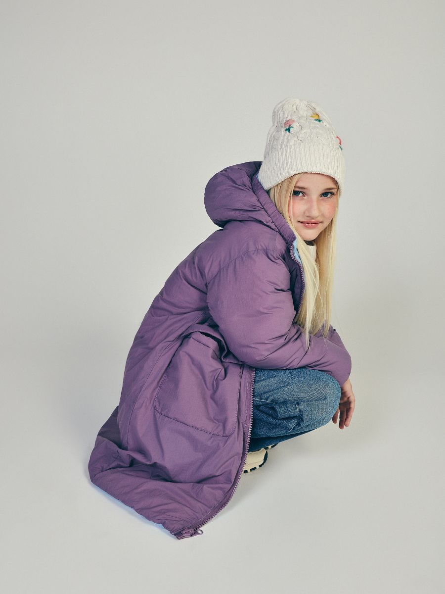 Cappotto reversibile con cappuccio - viola acciaio - RESERVED - 5