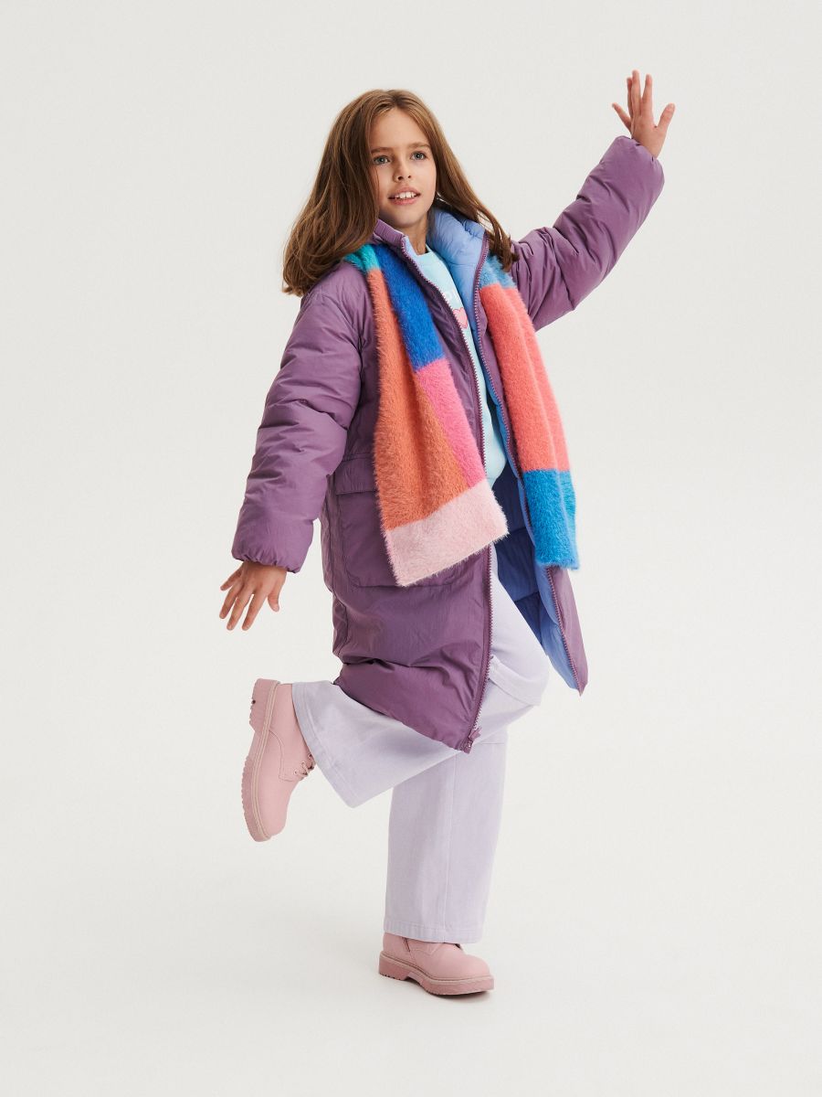 Cappotto reversibile con cappuccio - viola acciaio - RESERVED - 12