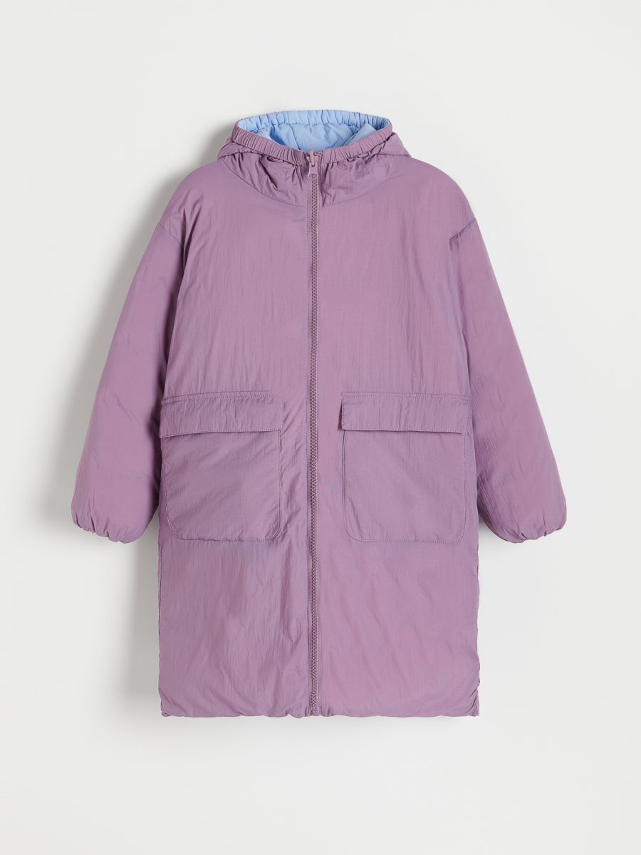 Cappotto reversibile con cappuccio - viola acciaio - RESERVED - 3
