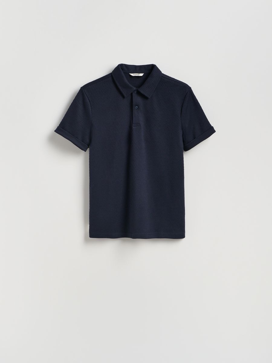 Tricou polo regular fit - bleumarin - RESERVED