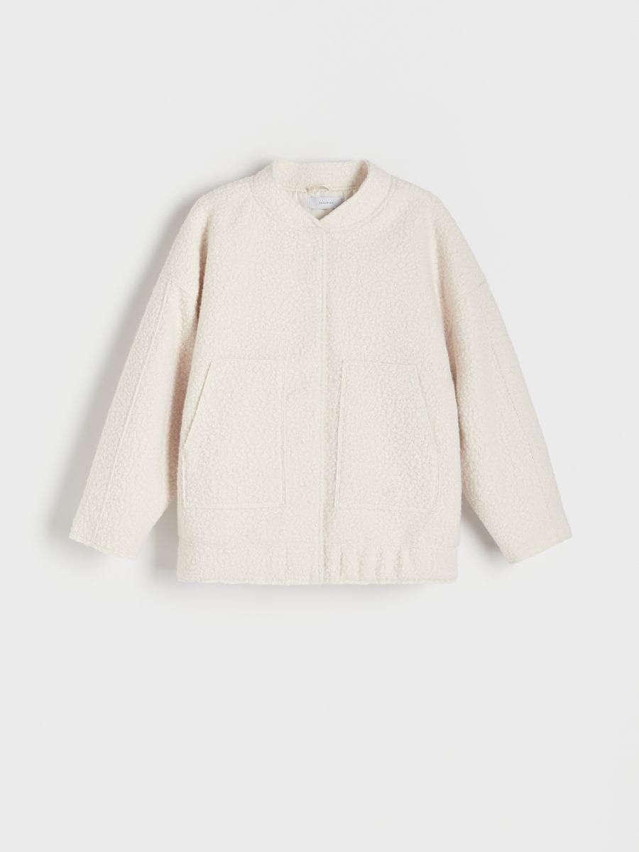 Jakke i imiteret lammeskind - creme - RESERVED - 3