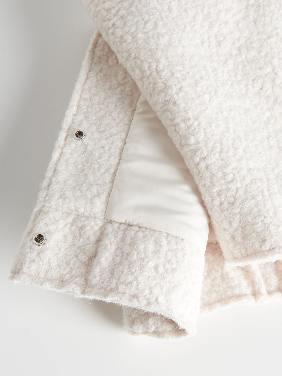 Jakke i imiteret lammeskind - creme - RESERVED - 4