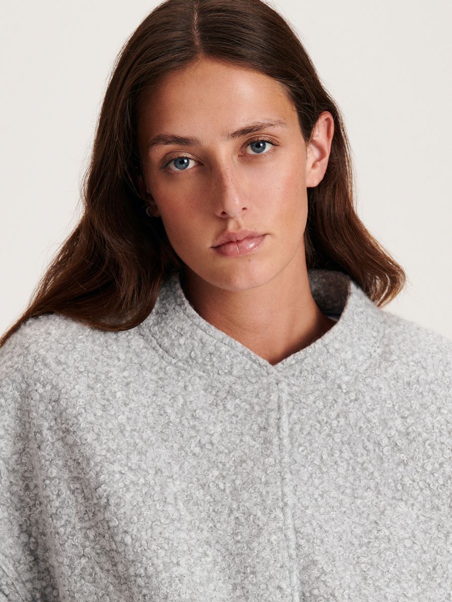 Faux shearling jacket - light grey - RESERVED - 2
