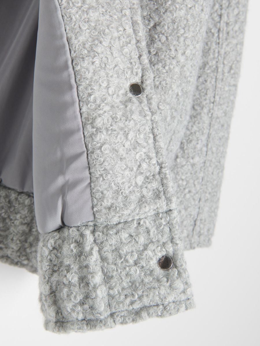 Faux shearling jacket - light grey - RESERVED - 4