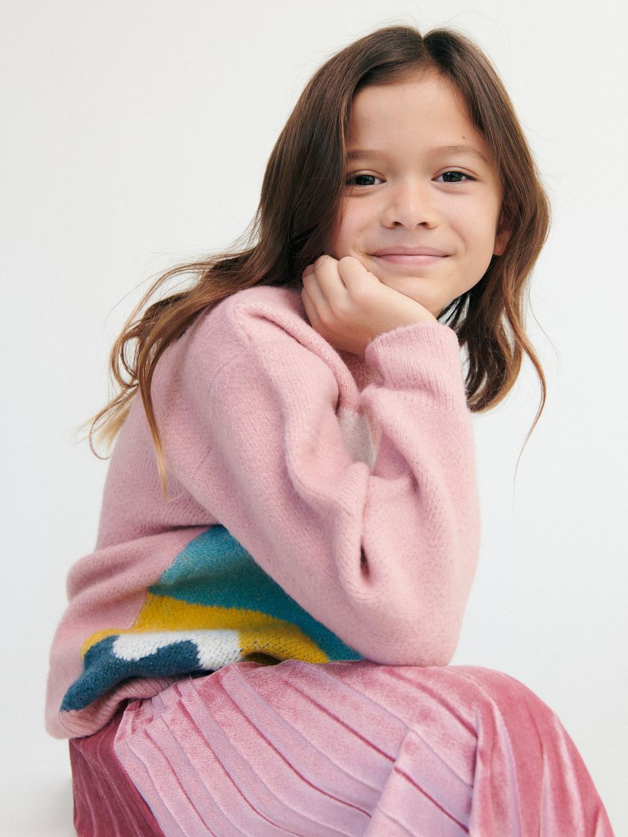 Multicoloured pattern jumper - rose - RESERVED - 4