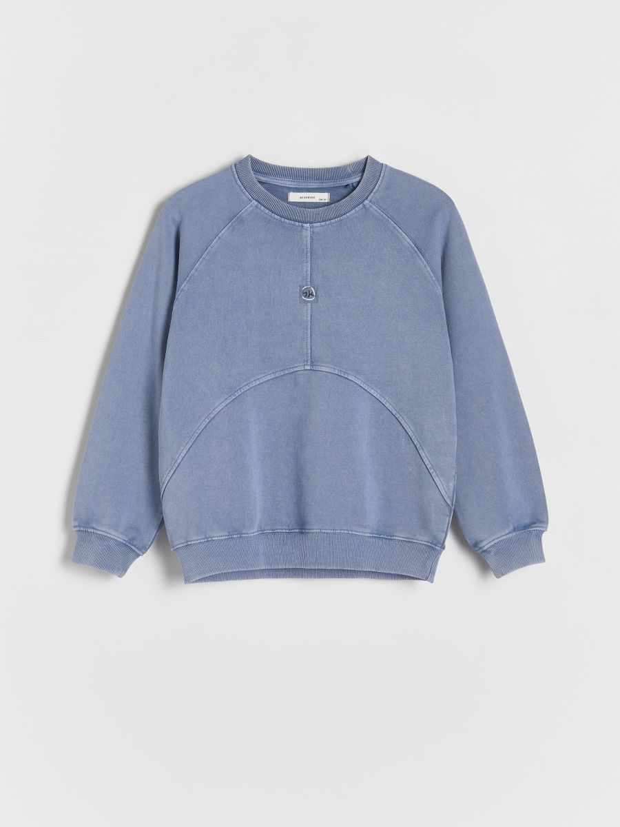 Oversize-Sweatshirt mit hohem Baumwollanteil - hellblau - RESERVED