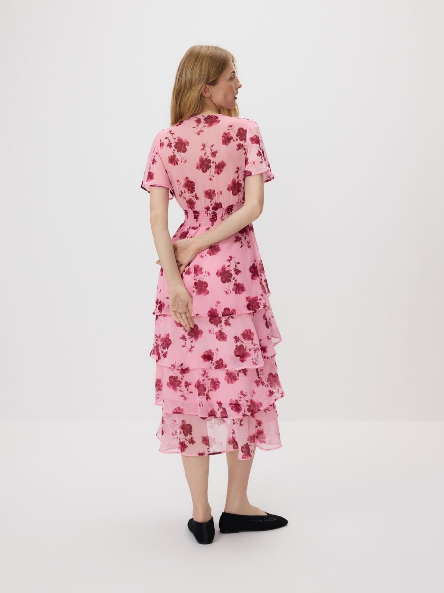 Patterned dress with ruffles - multicolor - RESERVED - 4