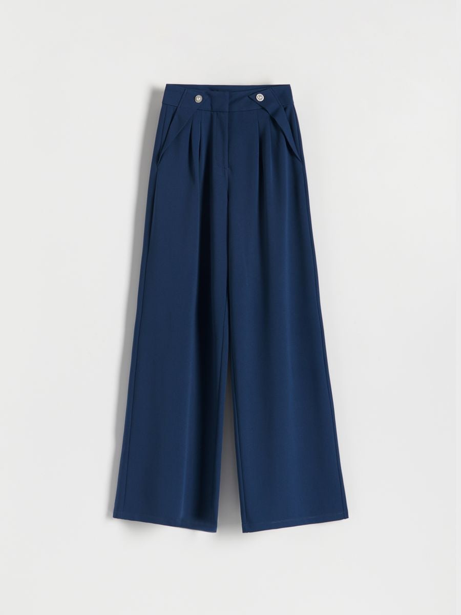 Trousers with ornament buttons - navy - RESERVED - 5