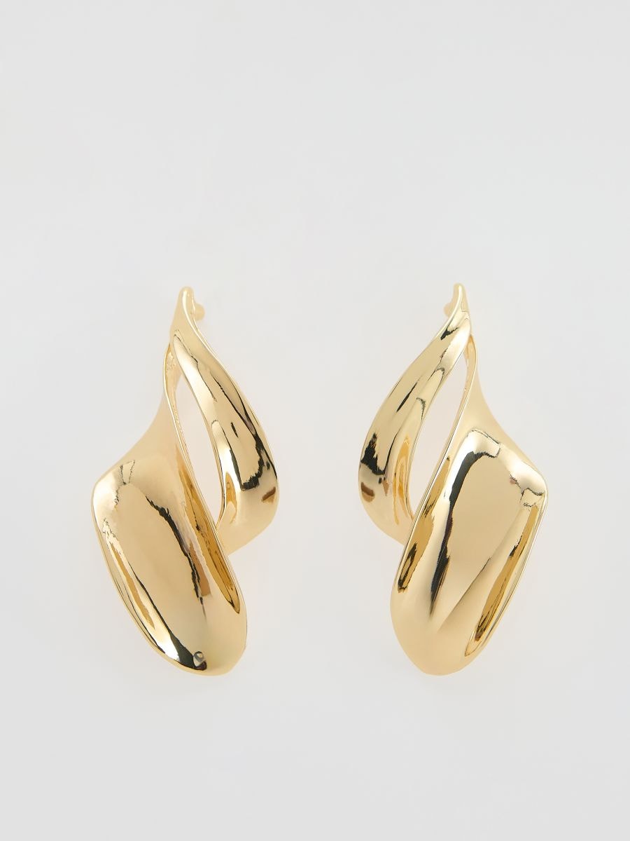 Irregular drop earrings - golden - RESERVED - 2
