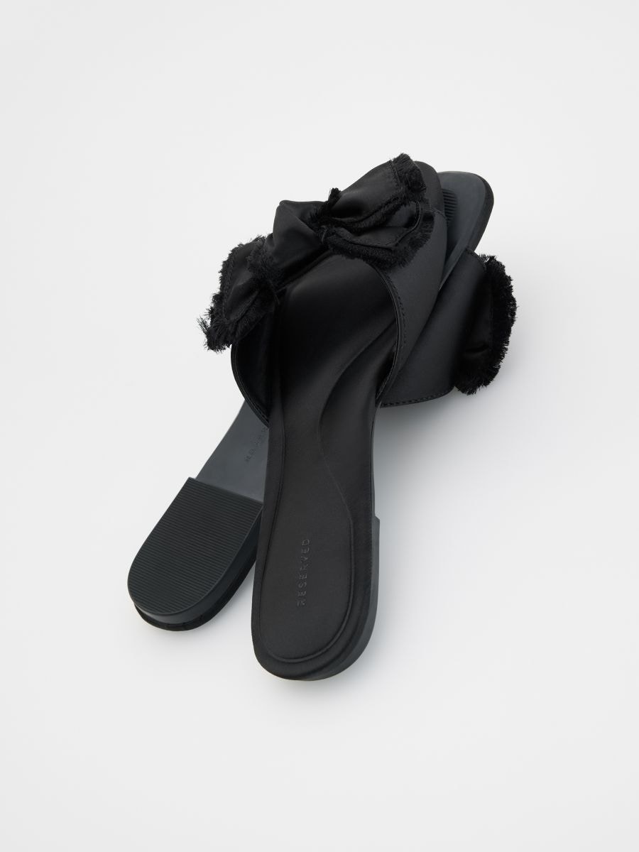 Sliders with bow detail - black - RESERVED - 4