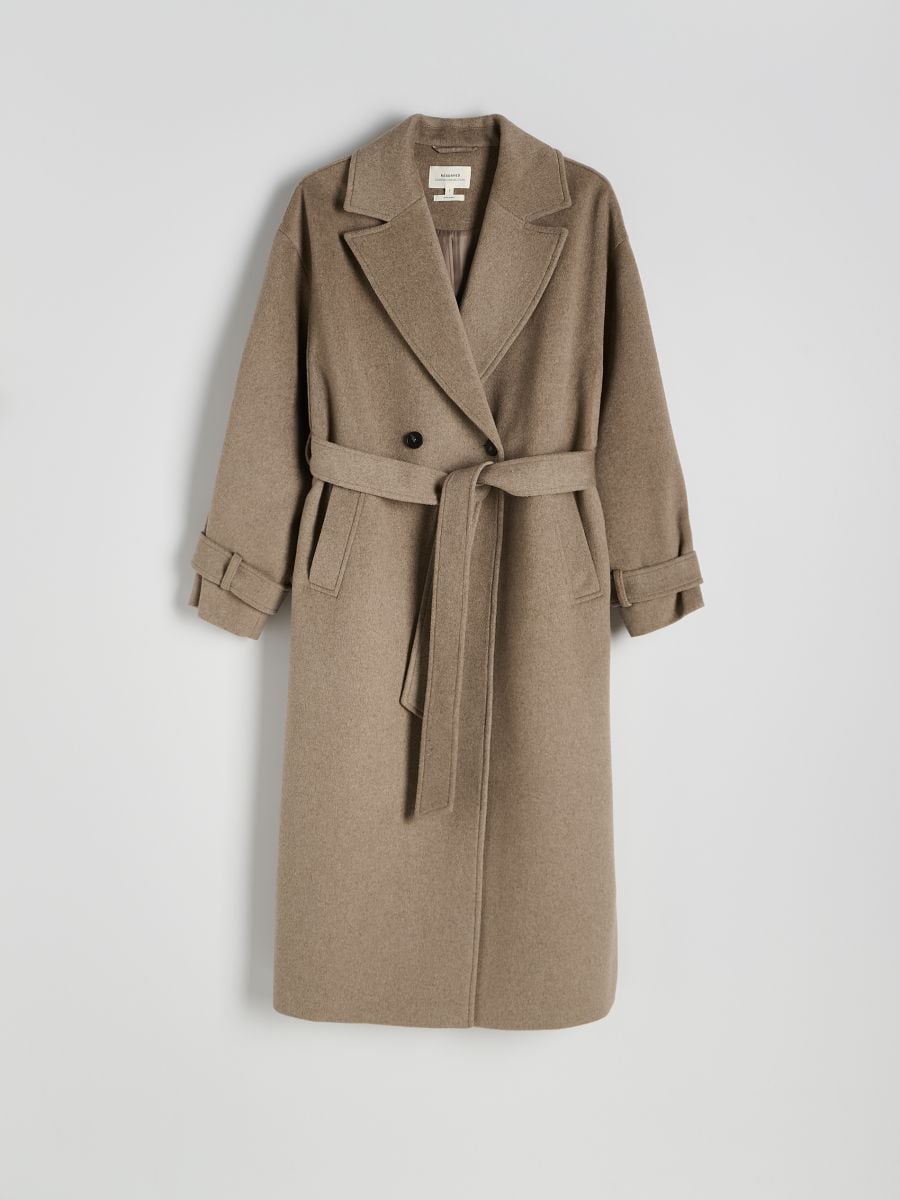 Classic coat with wool blend - beige - RESERVED - 7