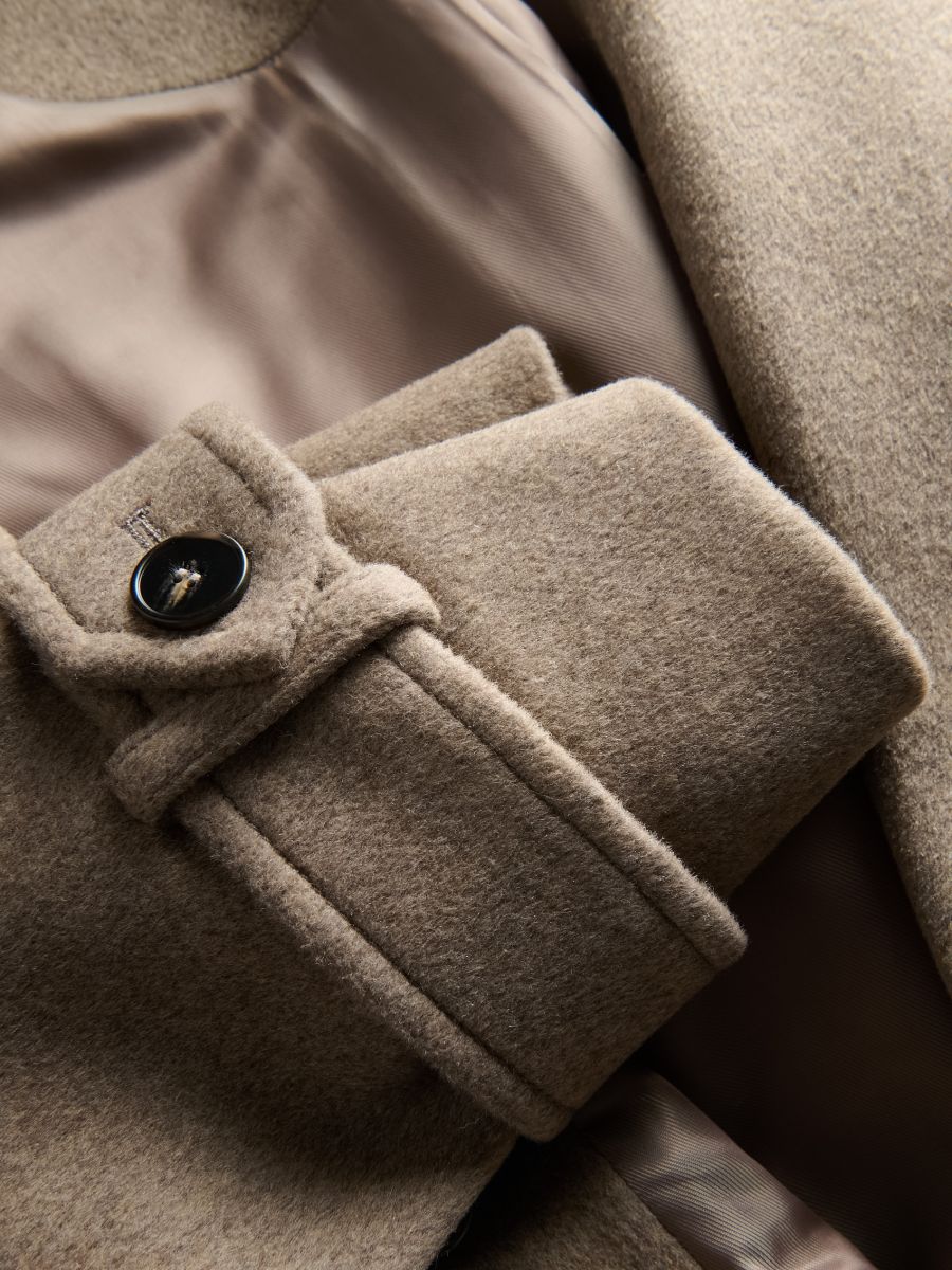Classic coat with wool blend - beige - RESERVED - 8