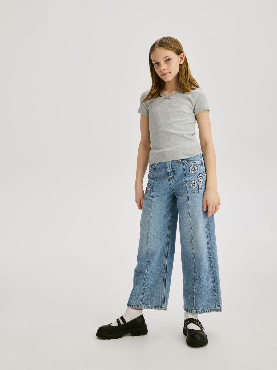 T-shirt with with bow detail - light grey - RESERVED - 5