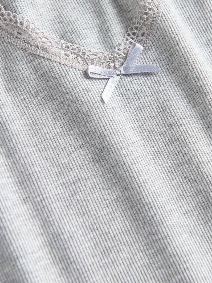 T-shirt with with bow detail - light grey - RESERVED - 4