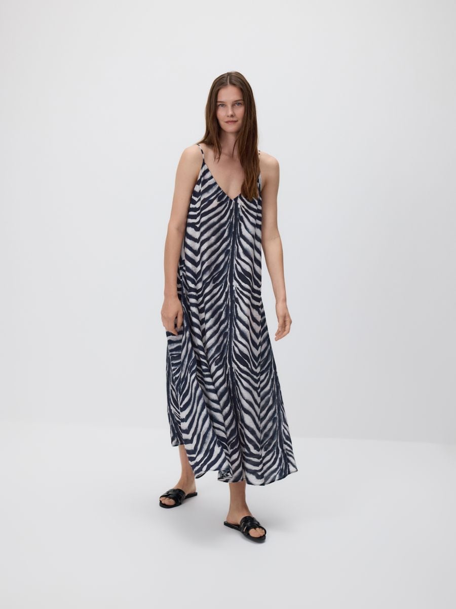 Robe midi en modal majoritaire - Multicolore - RESERVED - 4