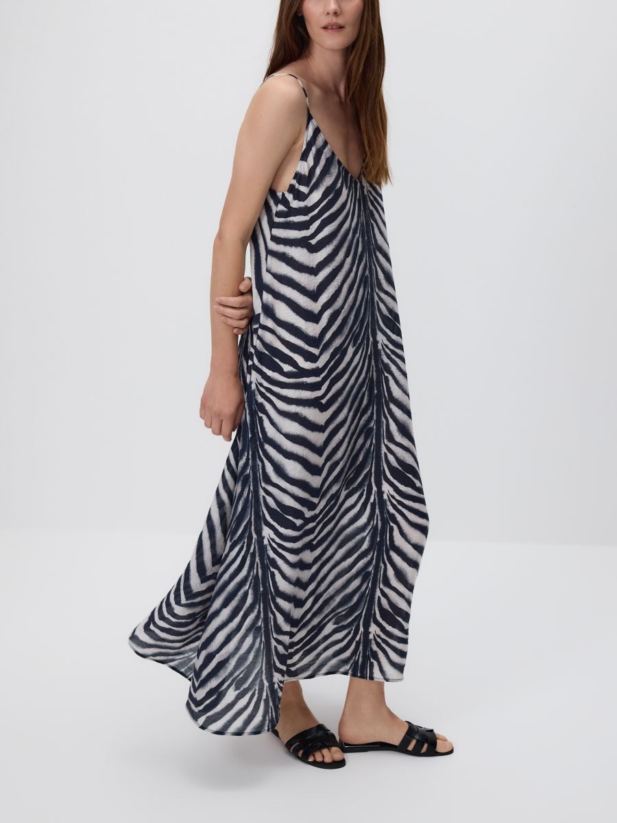 Robe midi en modal majoritaire - Multicolore - RESERVED - 5