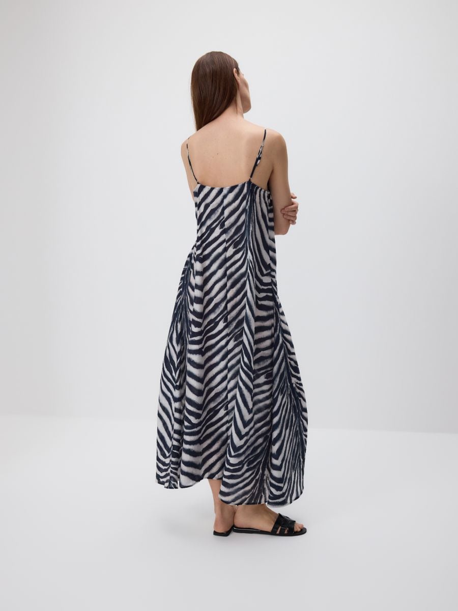 Robe midi en modal majoritaire - Multicolore - RESERVED - 6