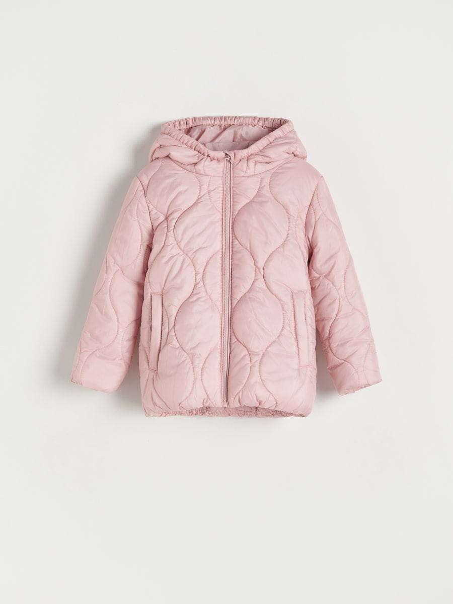 Quilted jacket with hood Color pastel pink - RESERVED - 2937N-03X