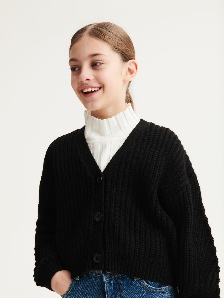 Cardigan with buttons - black - RESERVED - 3