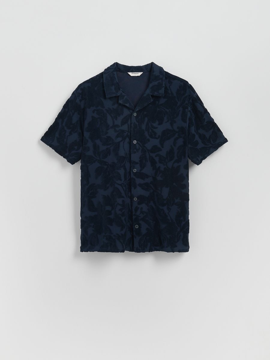 Chemise à coupe regular fit imprimée - Marine - RESERVED
