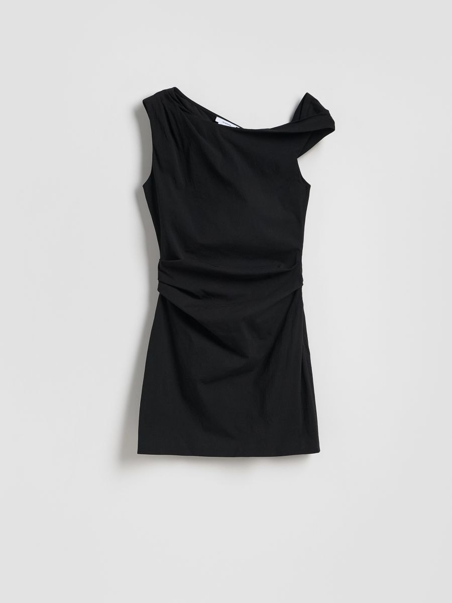 Minikleid mit Raffung - schwarz - RESERVED