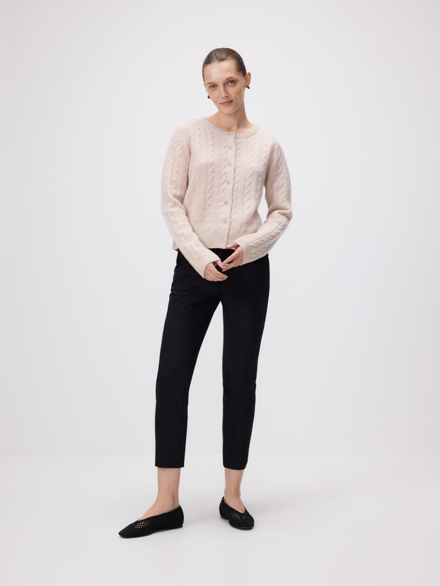 Cigarette trousers with belt - black - RESERVED