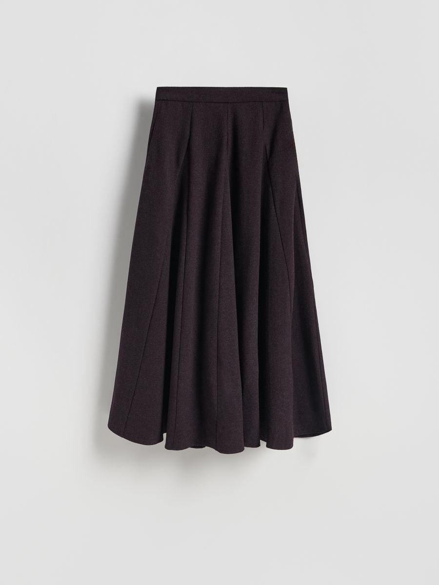 Wool midi skirt - steel violet - RESERVED