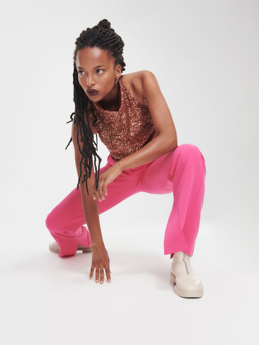 Trousers with pressed crease - hot pink - RESERVED - 3