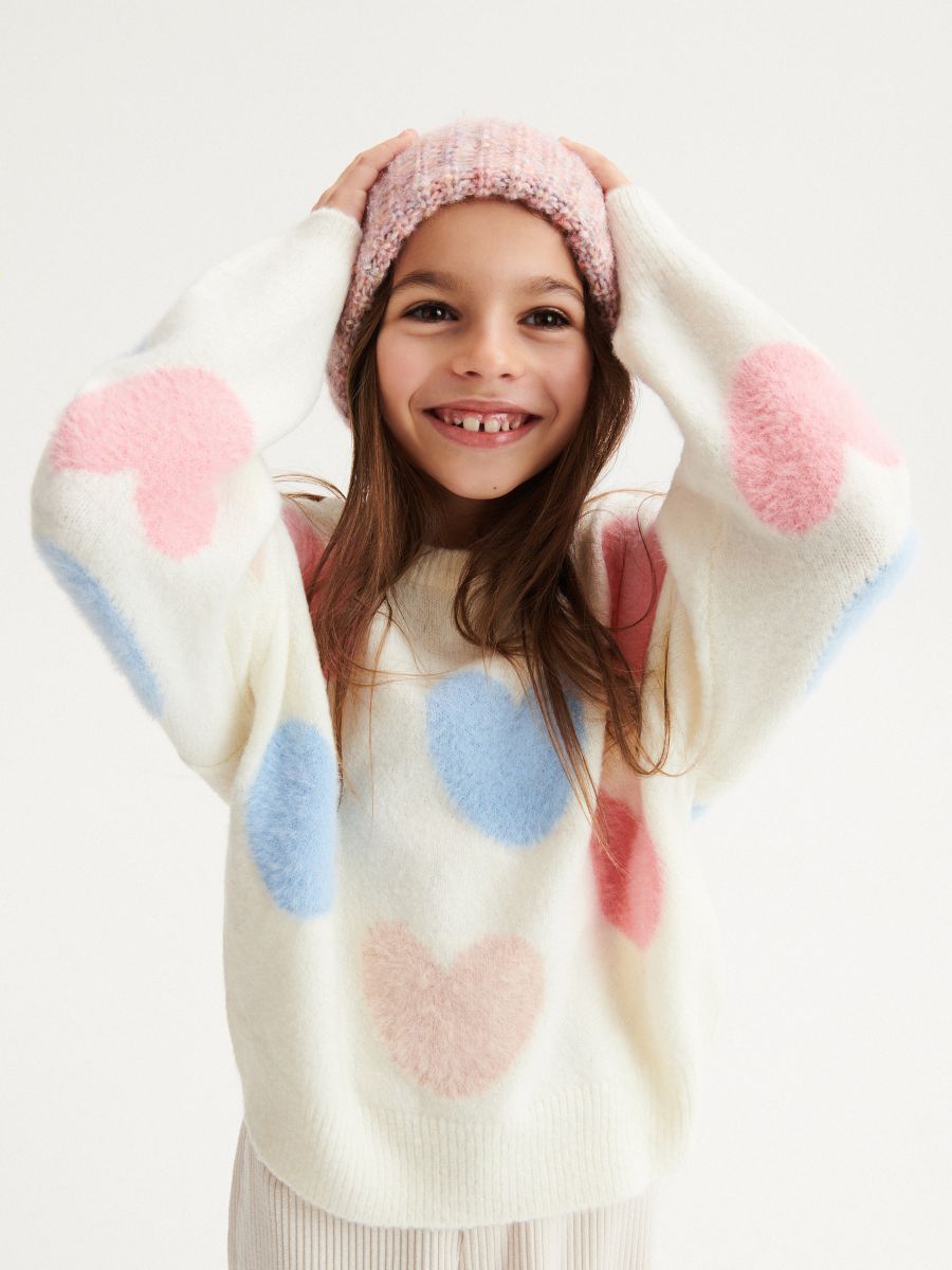 Heart pattern jumper - cream - RESERVED - 6
