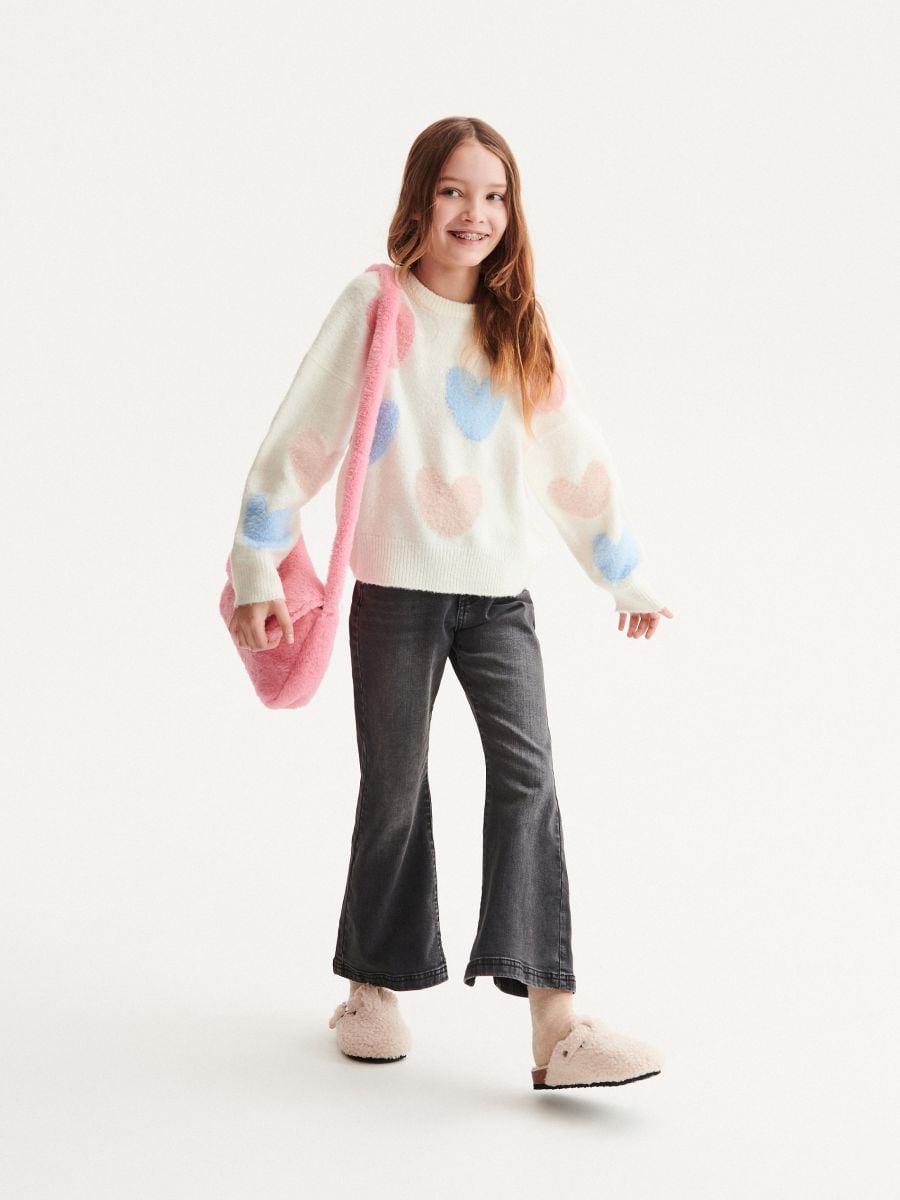 Heart pattern jumper - cream - RESERVED - 4
