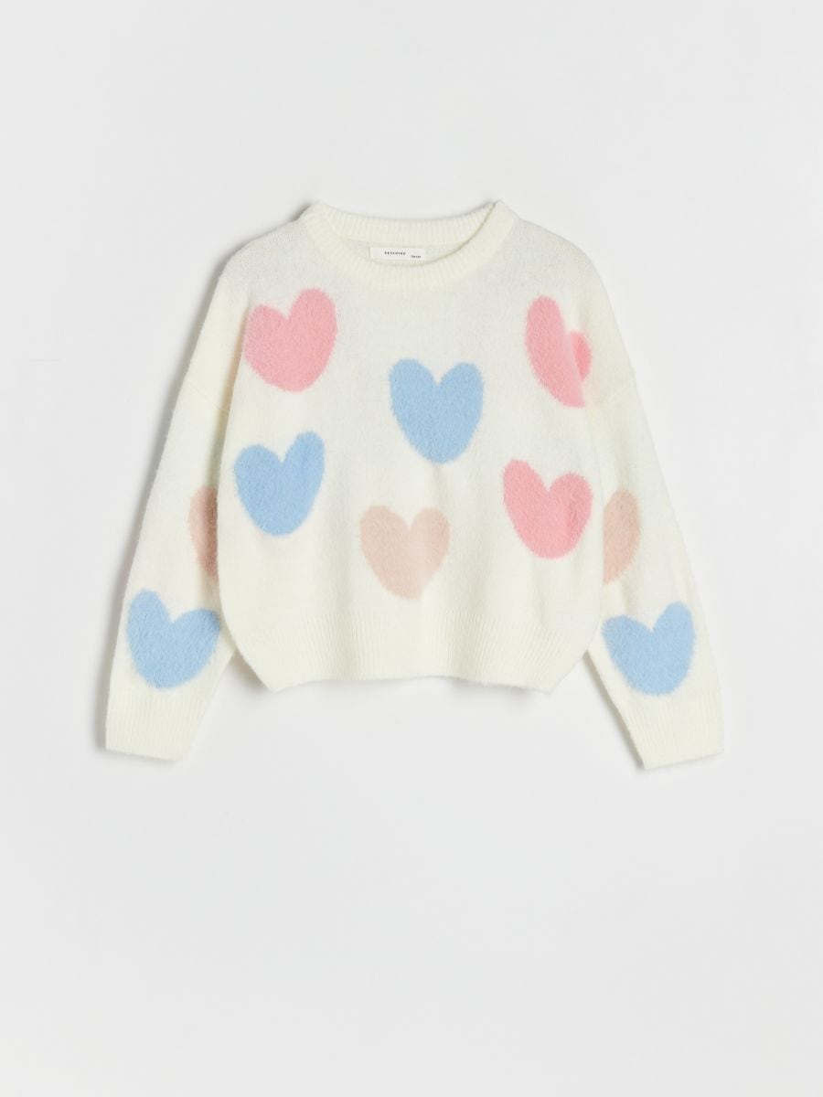 Heart pattern jumper - cream - RESERVED - 3