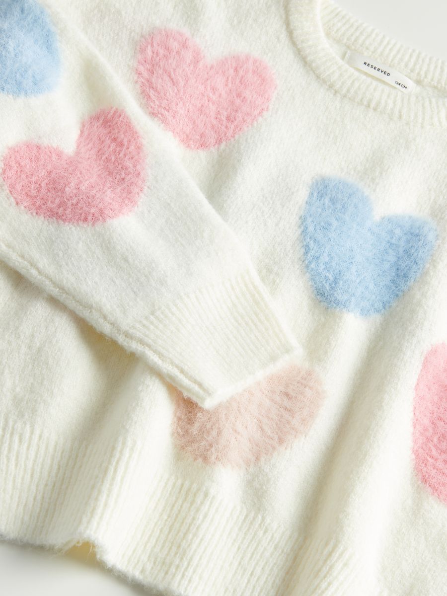 Heart pattern jumper - cream - RESERVED - 5