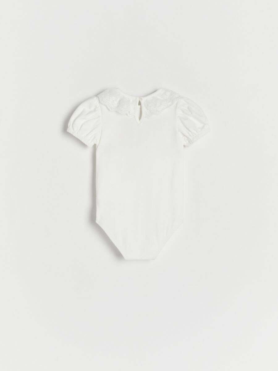 Bodysuit with ruffle detail - cream - RESERVED - 2