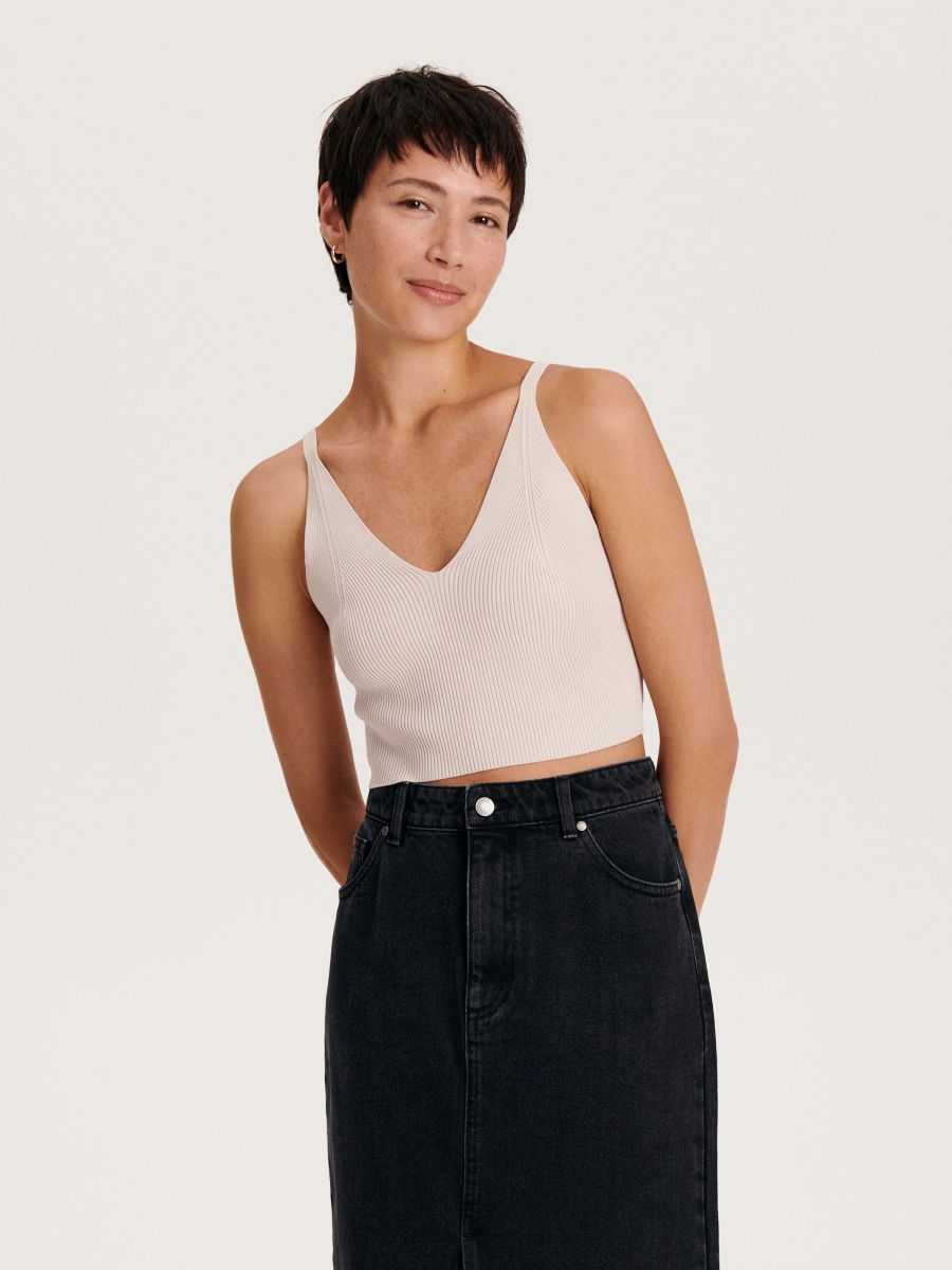 Knitted top - nude - RESERVED - 2