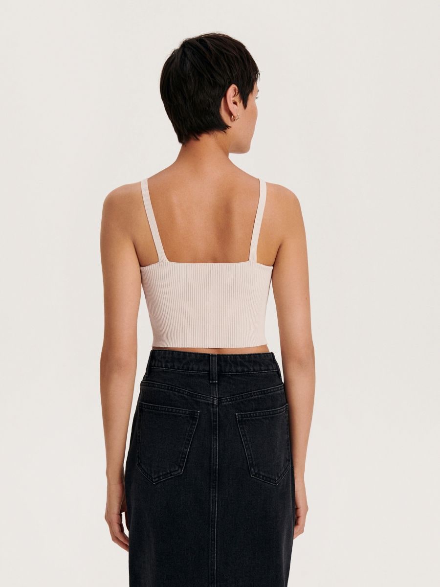 Knitted top - nude - RESERVED - 3
