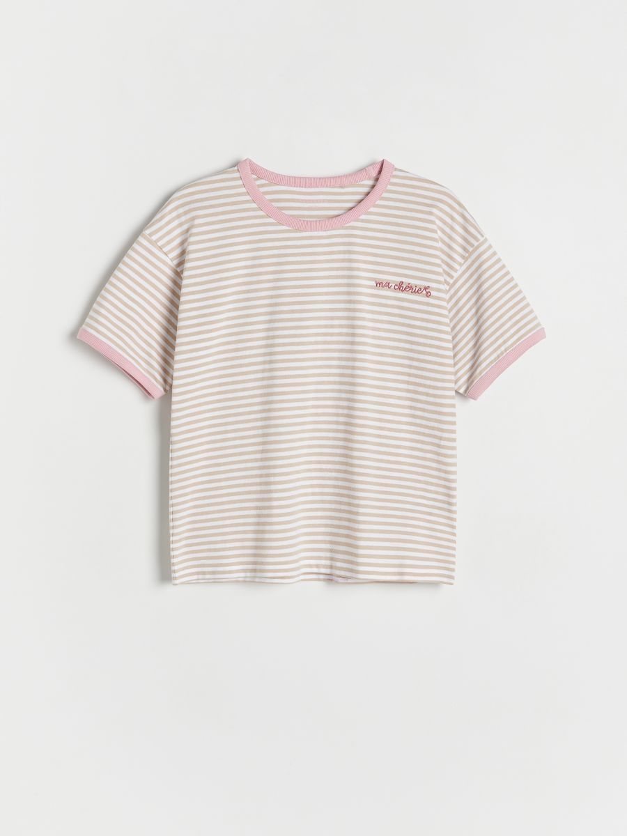 Stripe T-shirt with embroidery detail - multicolor - RESERVED - 2