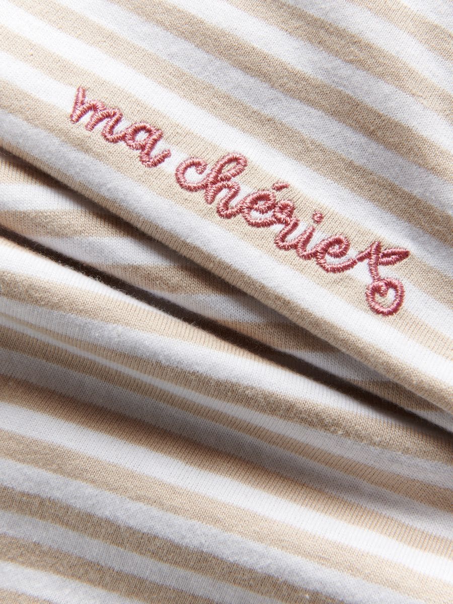 Stripe T-shirt with embroidery detail - multicolor - RESERVED - 5