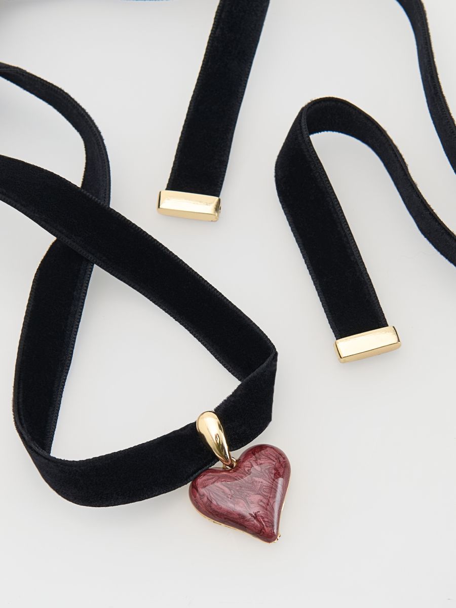 Tied necklace with pendant - multicolor - RESERVED - 2