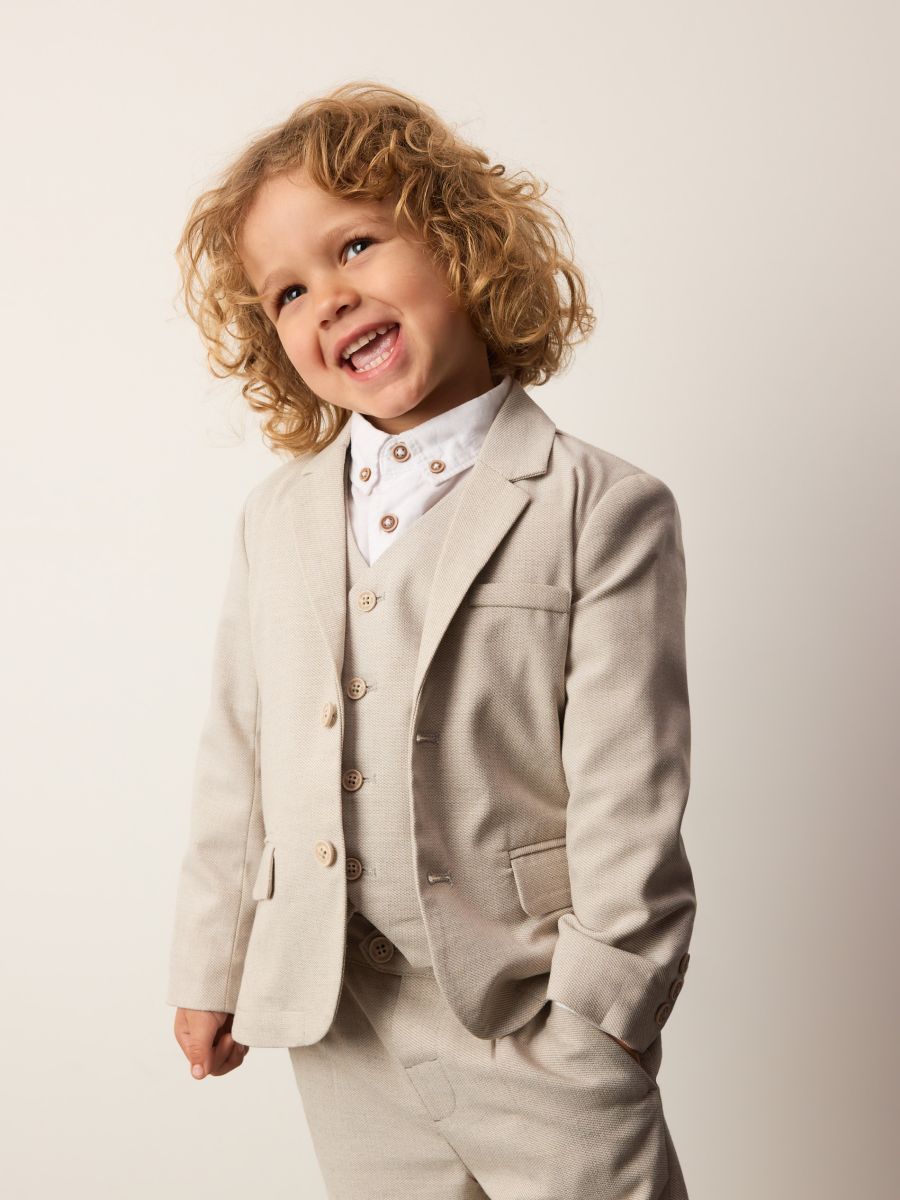 Elegant regular fit jacket - beige - RESERVED - 4