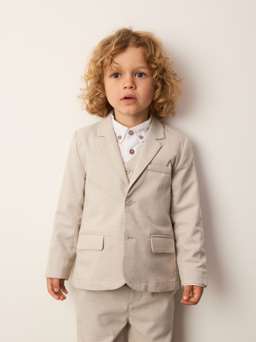 Elegant regular fit jacket - beige - RESERVED - 5