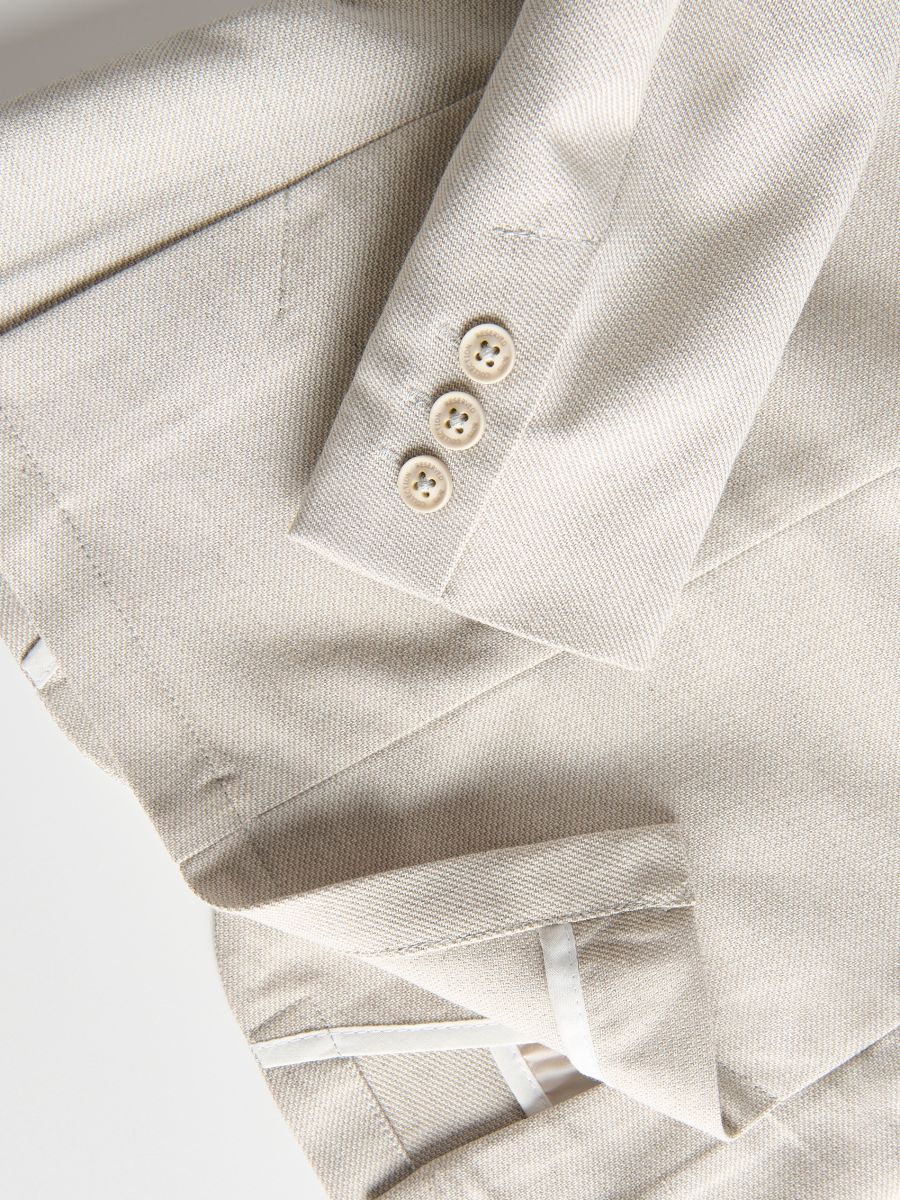 Elegant regular fit jacket - beige - RESERVED - 7