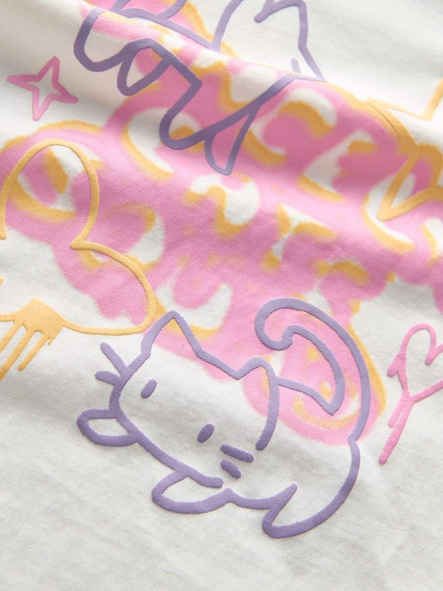 Cotton T-shirt with print - cream - RESERVED - 4