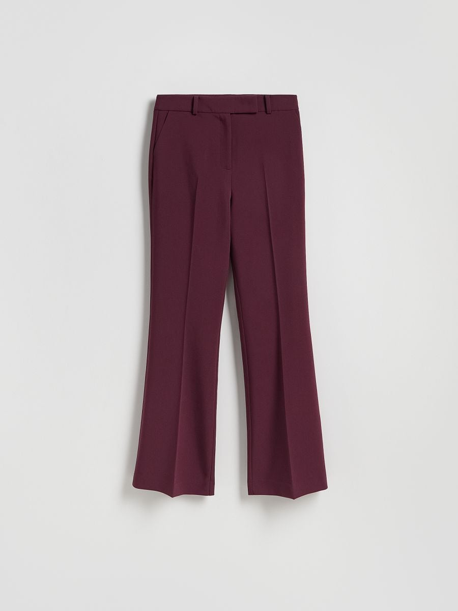 Hose im Flare-Fit mit Bügelfalte - burgundy - RESERVED