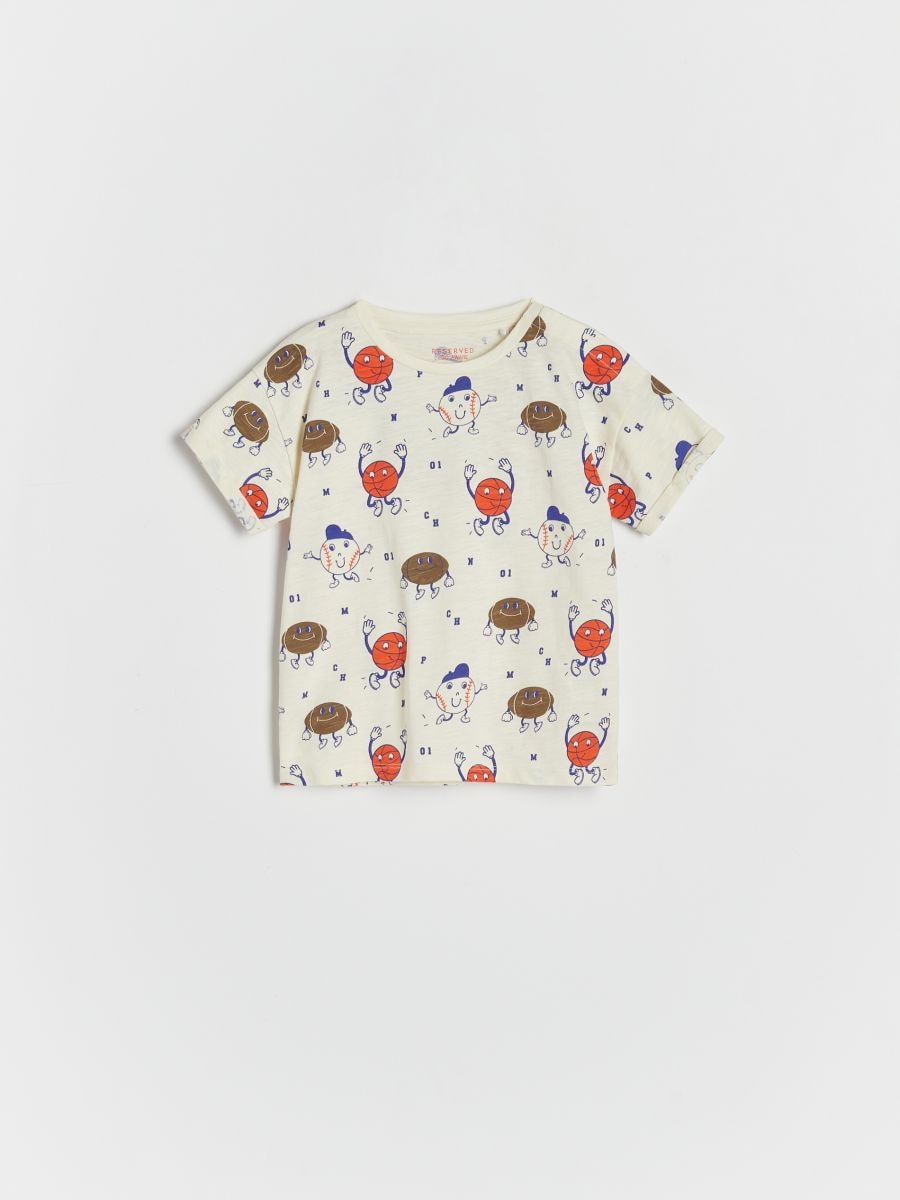 T-shirt with print - cream - RESERVED - 2