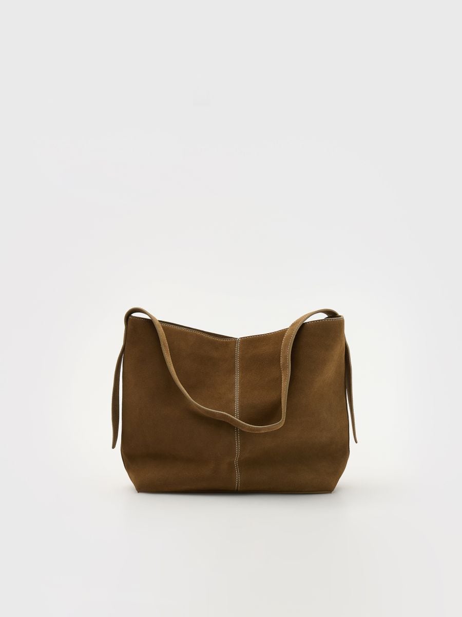Sac cabas en daim synthétique - brun foncé - RESERVED - 2