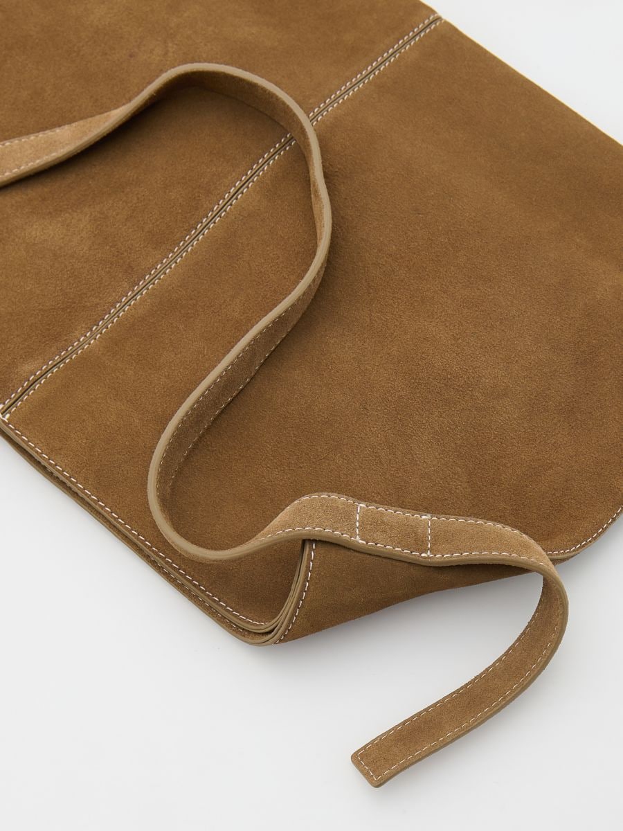 Sac cabas en daim synthétique - brun foncé - RESERVED - 6