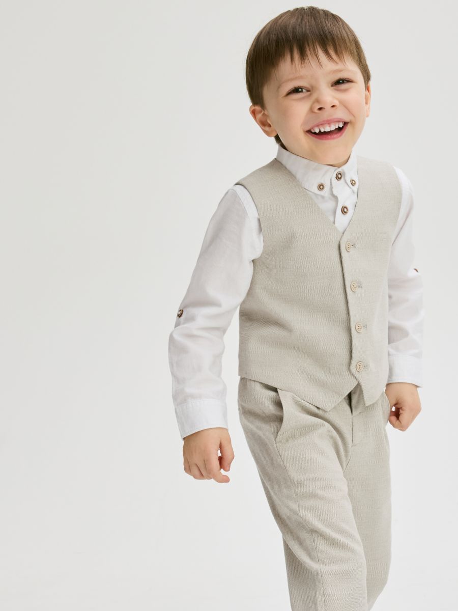 Elegant regular trousers - beige - RESERVED - 6