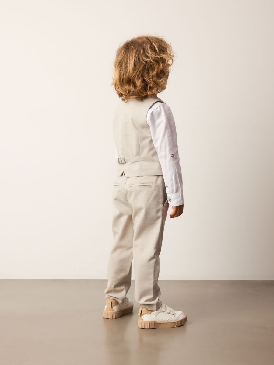 Elegant regular trousers - beige - RESERVED - 3