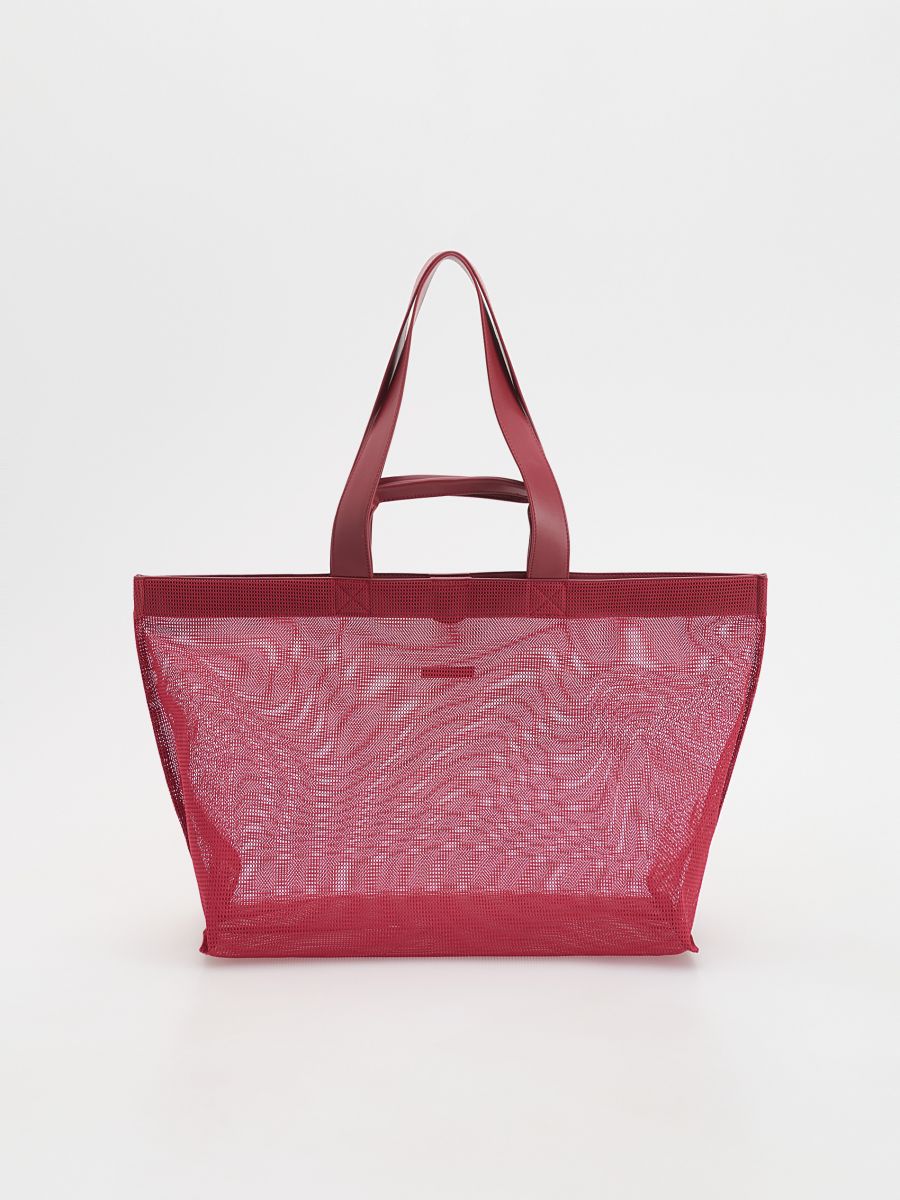 Mesh shopper bag - carmine - RESERVED - 2